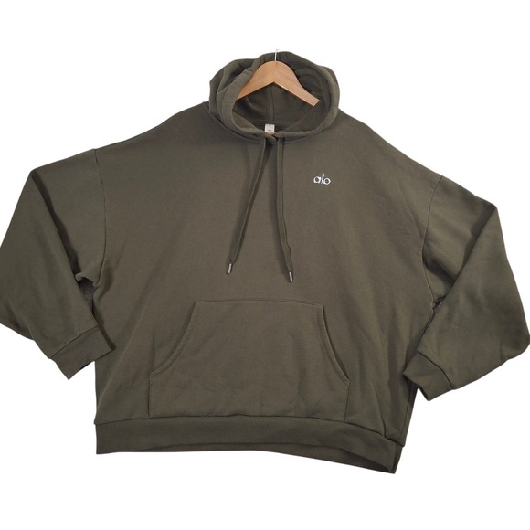 ALO Yoga Tops - Alo Yoga Accolade Hoodie Adult XL Olive Green Oversized Fleece Sweatshirt